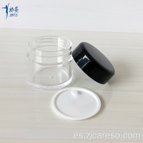 Tarro de crema transparente AS de 70 ml con tapa de ABS